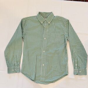 Classic Prep Green Checkered Kids Button Down Shirt